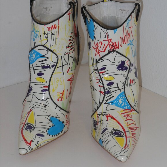 FASHION NOVA MULTI-COLOR ANKLE BOOTS SIZE 10 MEDIUM - Picture 3 of 5